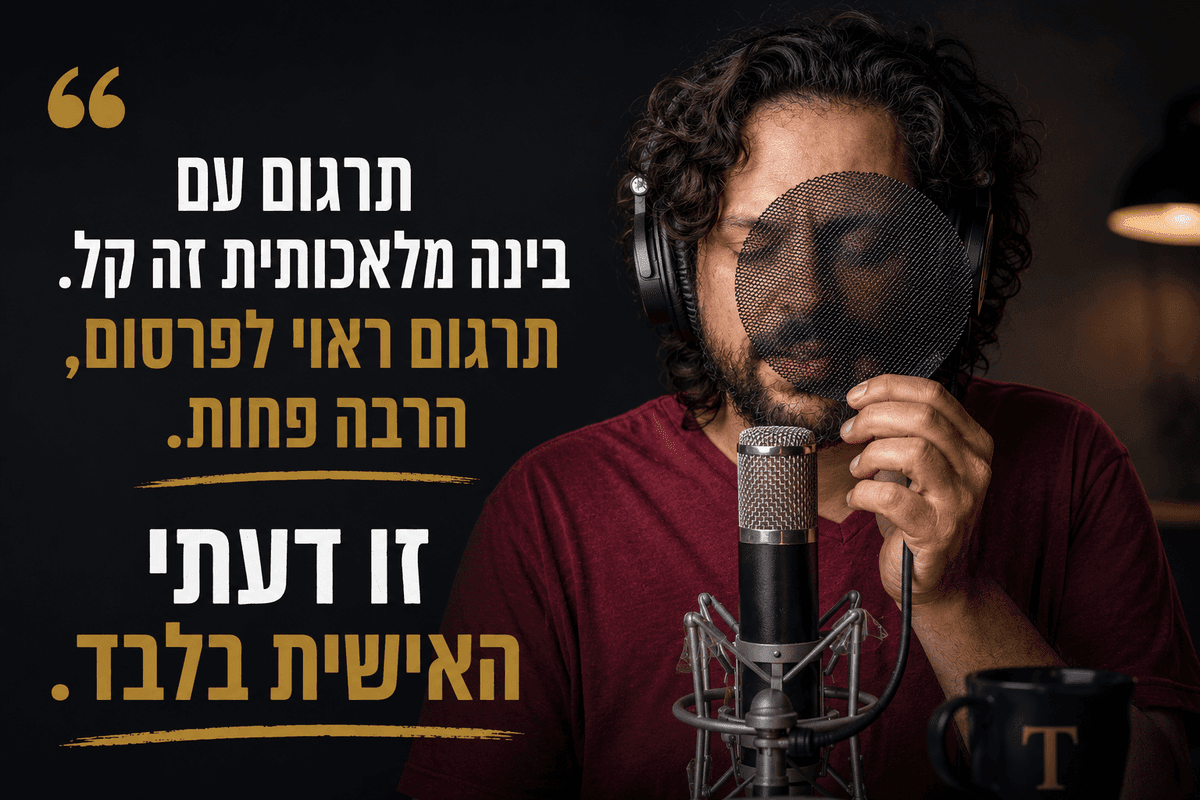 יואב גרבר על הפער בין תרגום עם בינה מלאכותית לבין תרגום מקצועי המיועד לפרסום
