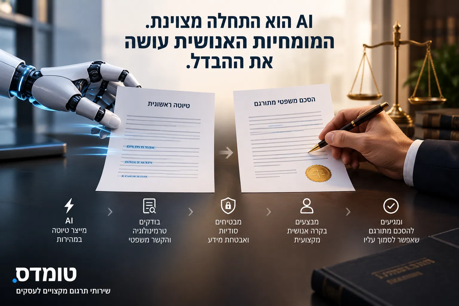 האם אפשר לסמוך על בינה מלאכותית בתרגום הסכמים משפטיים ב-2026?