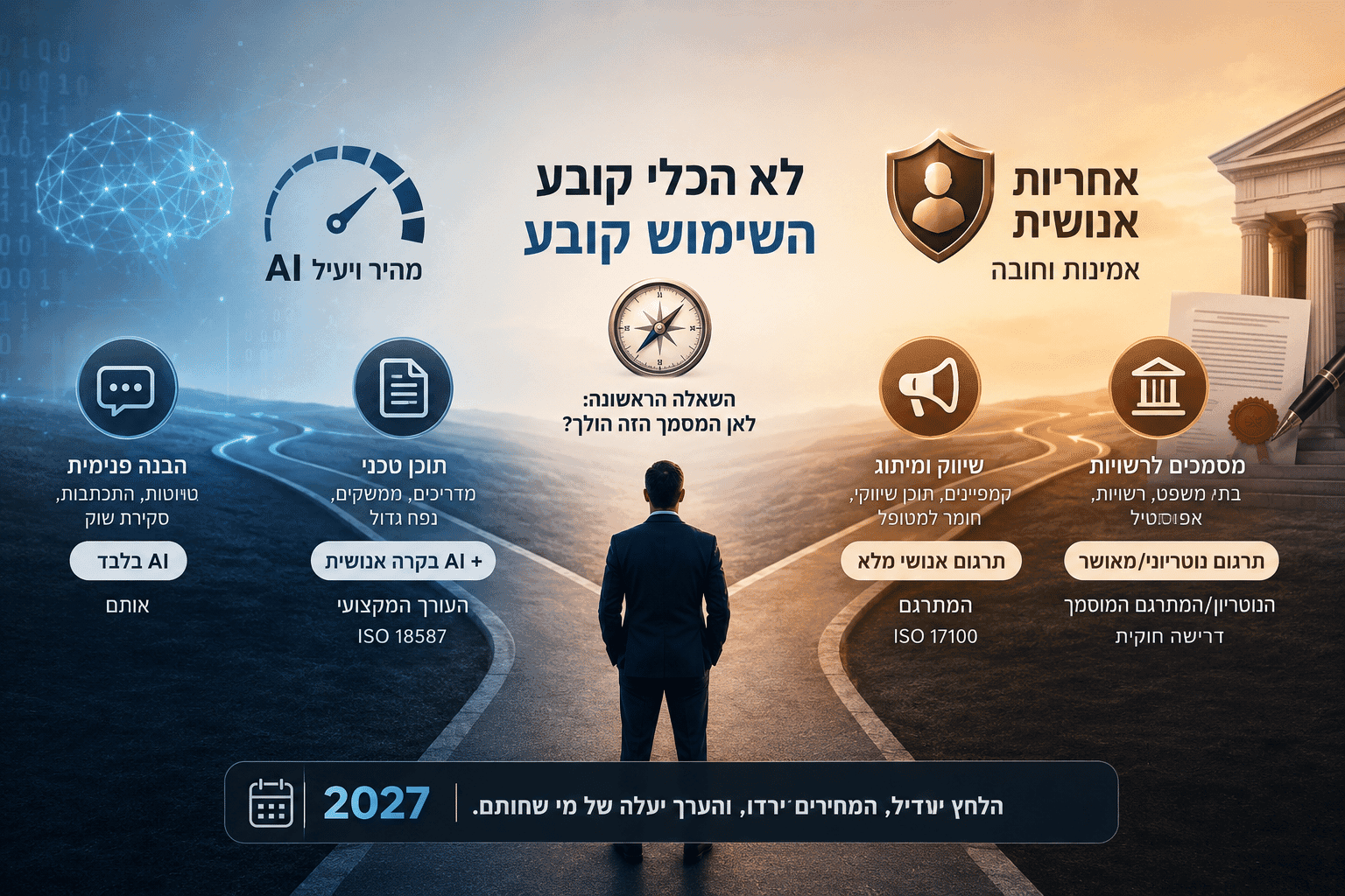 כל לקוח שמתקשר אלינו כבר מדבר על AI עם בקרה אנושית. מה זה אומר על 2027?